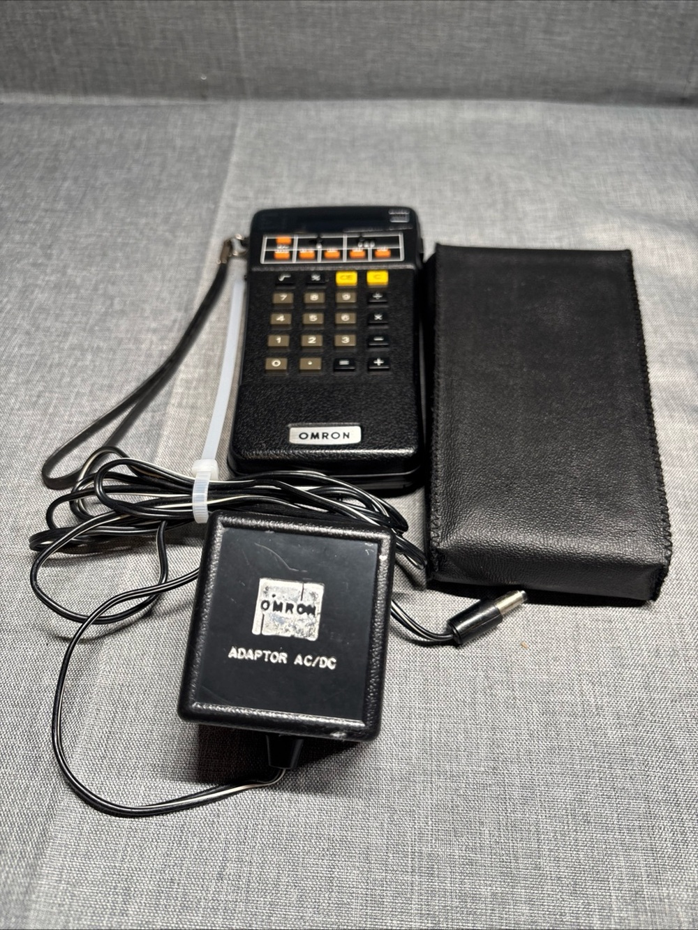 Omron 88M Electronic Calculator Vintage Japan Handheld Retro. Adaptor And Case.